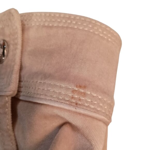 White House Black Market Womens Ruffled Beige Jacket Belted Waist & Button Cuffs - Picture 11 of 11